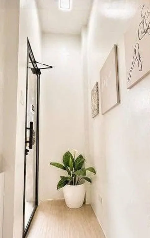 The hallway with line-art prints