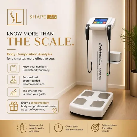 ShapeLab body composition analysis post (ShapeLab’s own post artwork)