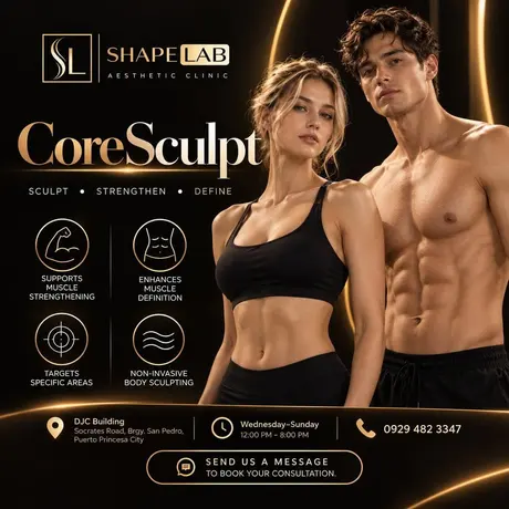 ShapeLab CoreSculpt Emsculpt post (ShapeLab’s own post artwork)