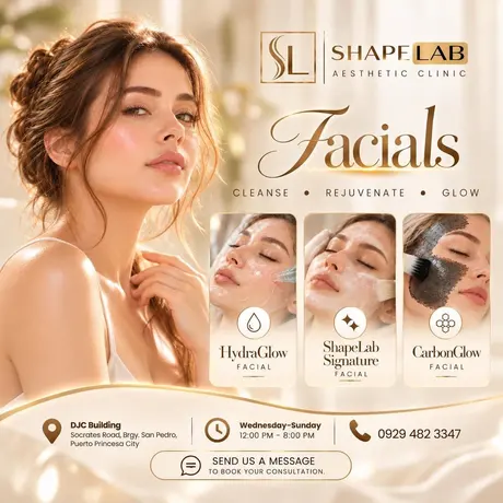 ShapeLab facials post (ShapeLab’s own post artwork)